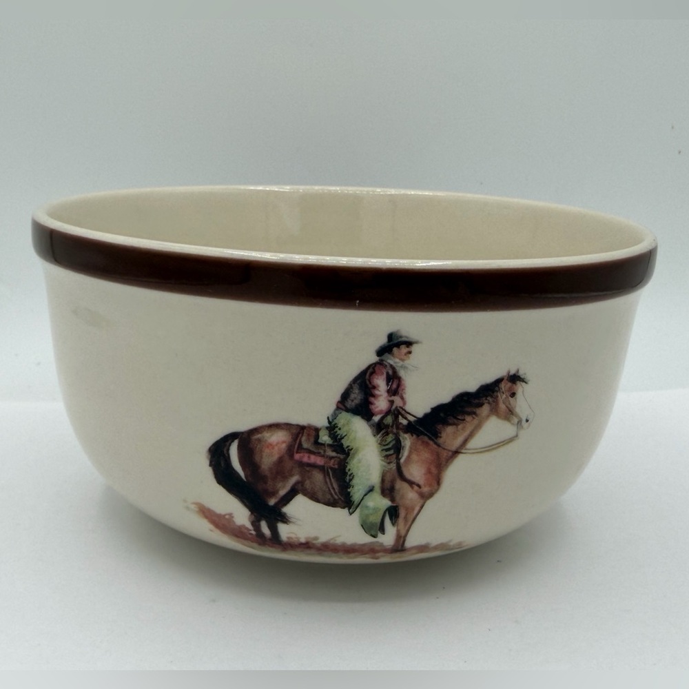 Montana Lifestyles Cowboy Reflections Vintage Discontinued Rustic Western Bowl